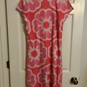 Time Machine Pink and White Patterned Dress